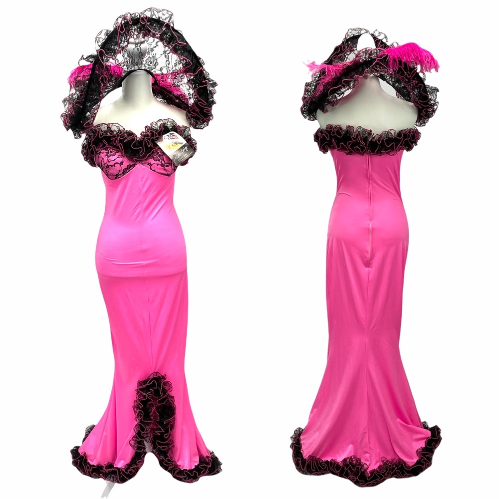 NWT Rubies Costume Collection Pink Saloon Dress Womens Halloween Saloon Girl Hat
